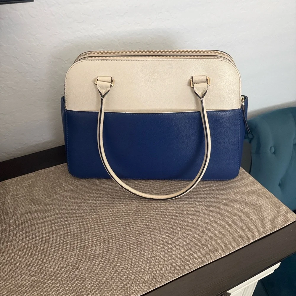 Kate Spade Navy and Cream Satchel - Picture 3 of 9